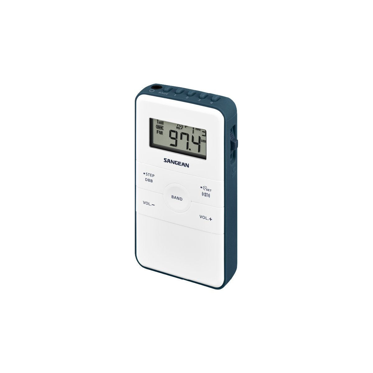 Sangean Dt-140 Blanco Radio De Bolsillo Fm Am Batería Recargable