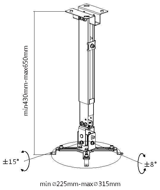 Equip Soporte De Proyector Inclinable Para Techo O Pared 430-650mm Hasta 20kgs Blanco
