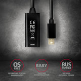 Axagon Rvdm-Hi14n Mini-Displayport Zu Hdmi Adaptador, 4k/30 Hz, 15 Cm Lang - Negro