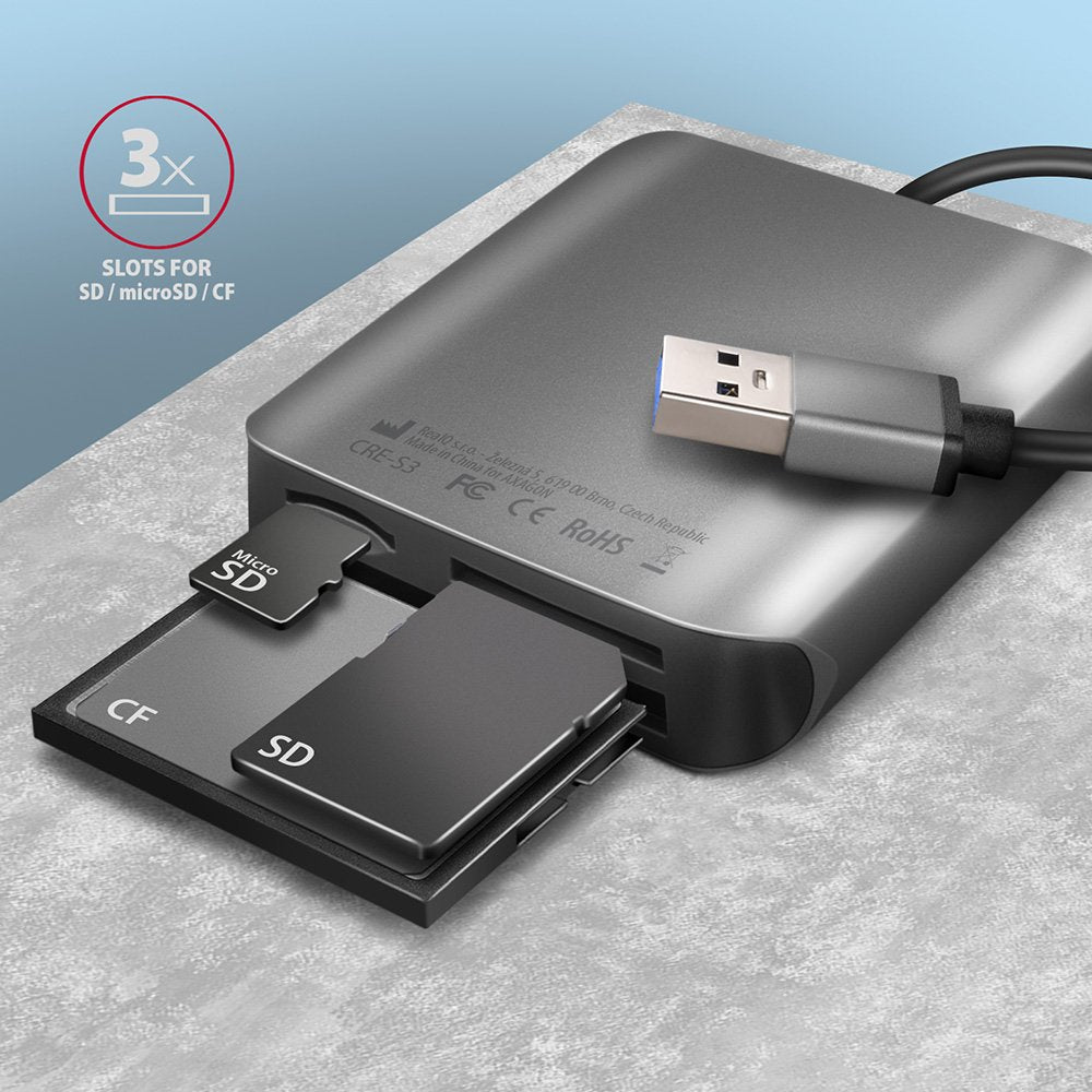 Lector De Tarjetas Externo Axagon Cre-S3 Externo Usb-A 3.2