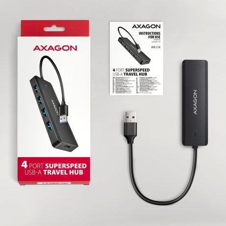 EAN 8595247907660 - Axagon HUE-C1A hub de interfaz USB 3.2 Gen 1 (3.1 Gen 1) Type-A 5000 Mbit/s Negro imagen 6