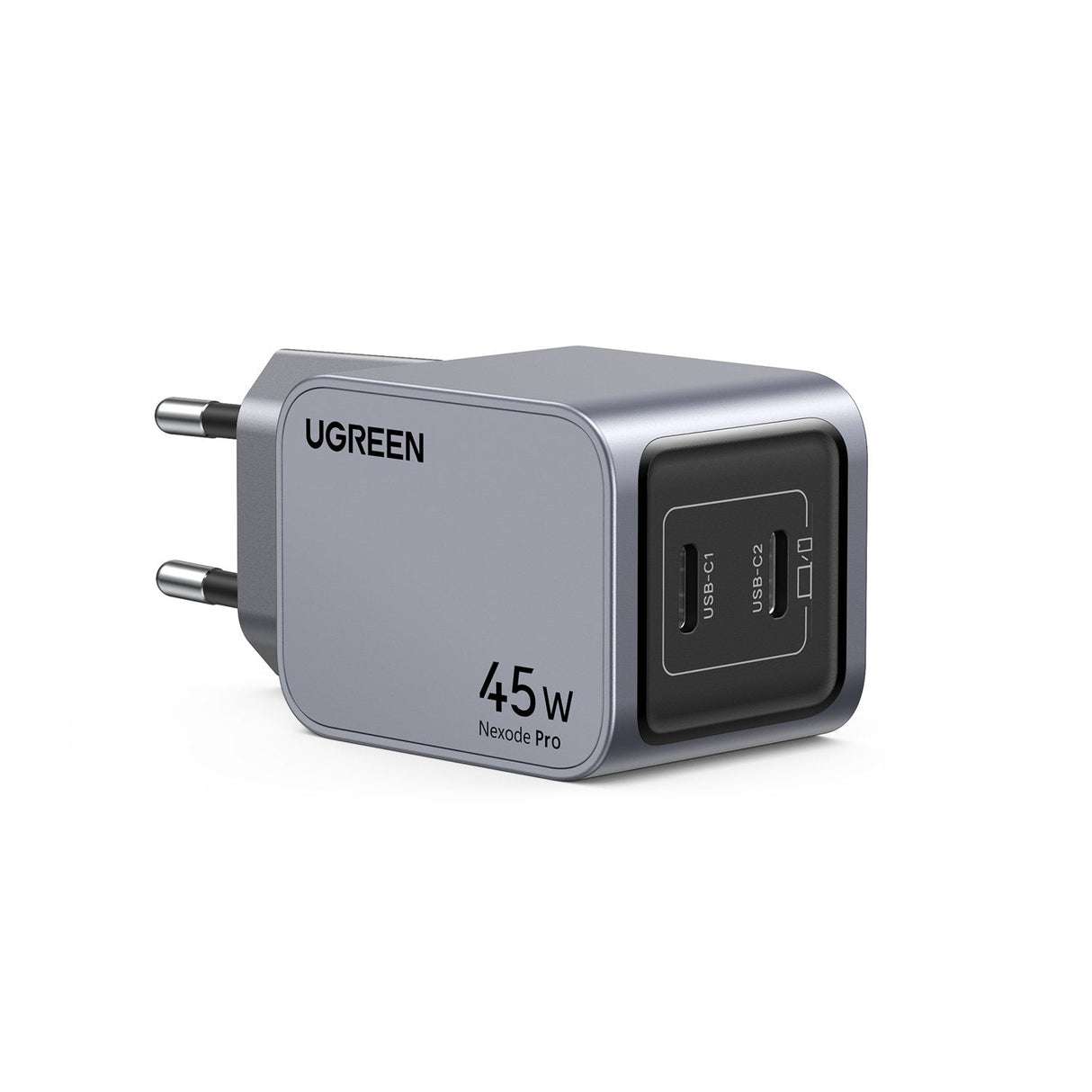 Ugreen Nexode Pro 45w Dual Usb-C Gan Fast Charger Eu Gray
