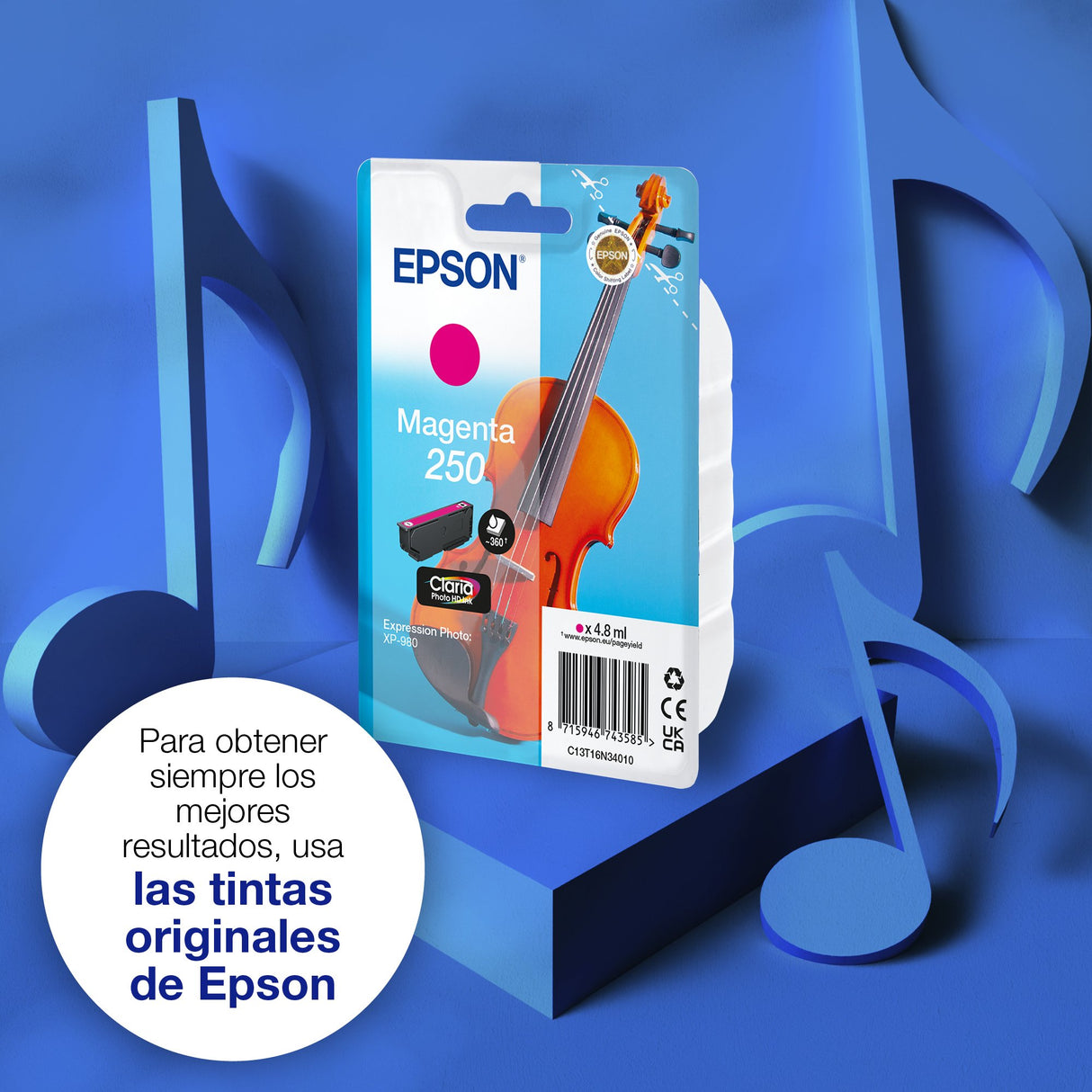 EAN 8715946743585 - Epson 250 Violin Claria Photo HD cartucho de tinta 1 pieza(s) Original Rendimiento estándar imagen 5
