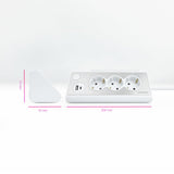 EAN 8433281011359 - Nanocable 10.37.0013-W base múltiple 1,5 m 3 salidas AC Interior Aluminio, Blanco imagen 2