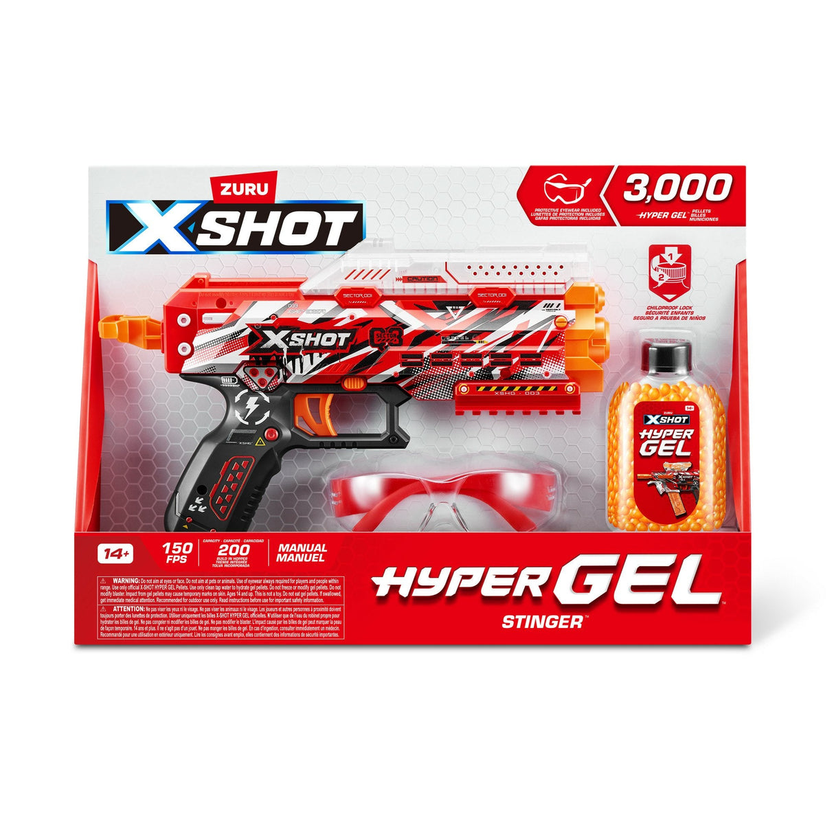 Zuru Xshot-Hyper Gel Stinger Blaster, Gel Blaster Que Incluye 1000 Bolas De Gel 36728