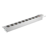 9er Regleta De Enchufes 19" Pdu Con Interruptor Logilink Gris Claro