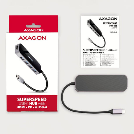 EAN 8595247907028 - Axagon HMC-6H4A base para portátil y replicador de puertos Alámbrico USB 3.2 Gen 1 (3.1 Gen 1) Type-C Neg imagen 8