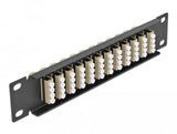 Delock 10" Panel De Conexión Fo 12 Puertos Lc Quad Beige 1 U Negro
