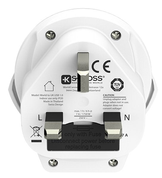 Skross World To Uk Usb Blanco, Retail