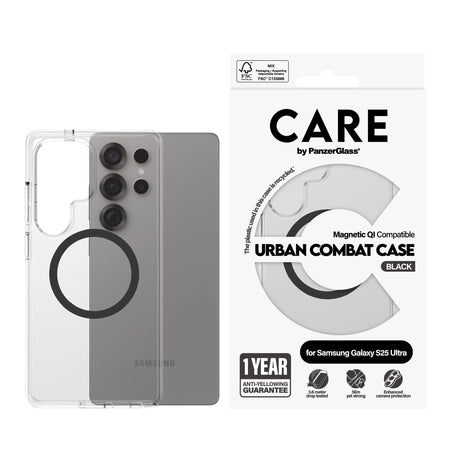 EAN 5715685016936 - PanzerGlass CARE™ by ® Urban Combat Case Transparent w. Black Qi Compatible Samsung Galaxy S25 Ultra fund imagen 2