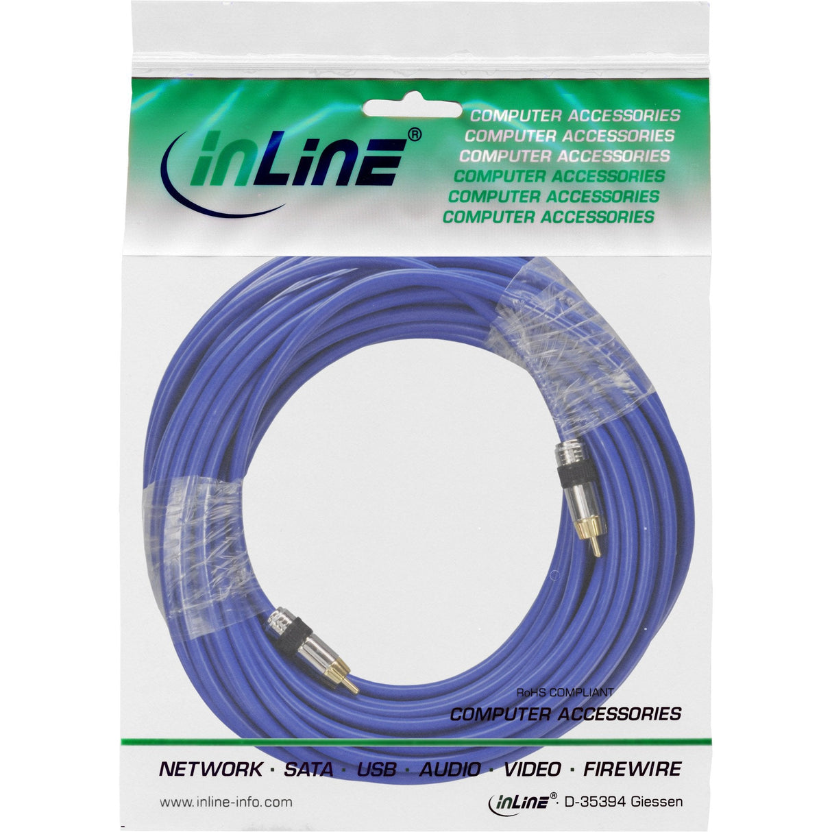 Cable De Audio Inline Premium Rca 1x Rca Macho A Macho 15m