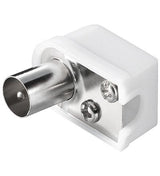 Coax Angle Plug (Plastic) (Slim) With Screw Fixing