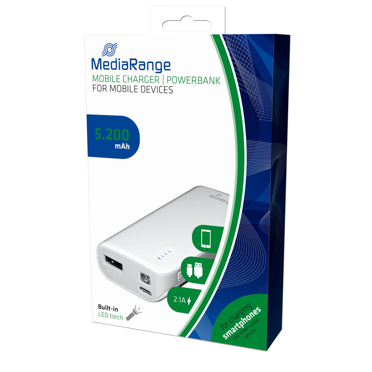 Mediarange Mr751 Batería Externa Gris, Blanco Ión De Litio 5200 Mah