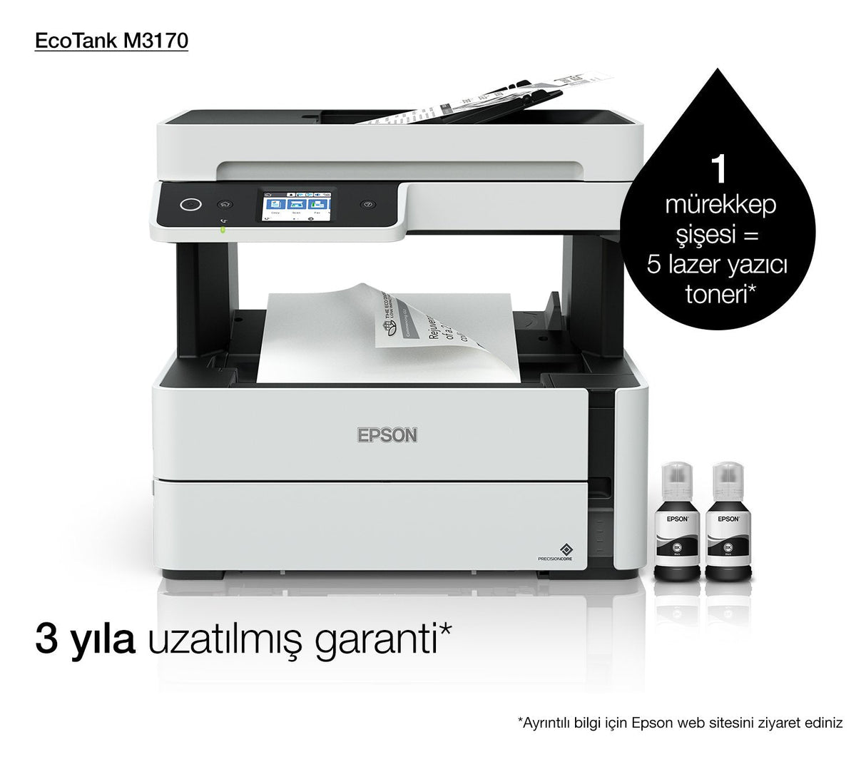 Impresora Epson Ecotank Mono M3170, 4 En 1, A4, 39 Ppm, Usb, Ethernet, Wi-Fi (Directo), Duplex, Adf