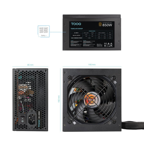 EAN 8433281016347 - TooQ TQHELIOS-850SP unidad de fuente de alimentación 24-pin ATX Negro imagen 4