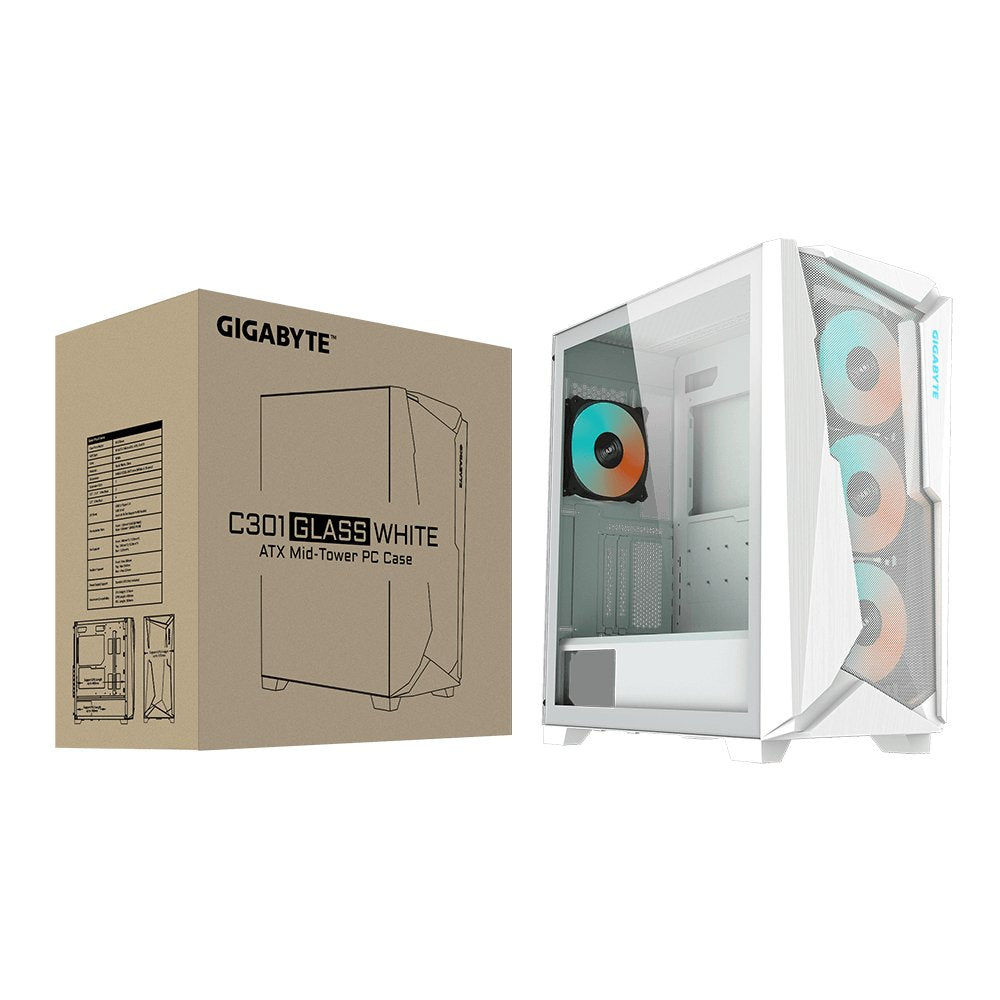 Caja Pc Gigabyte C301 Glass, Gb-C301gw