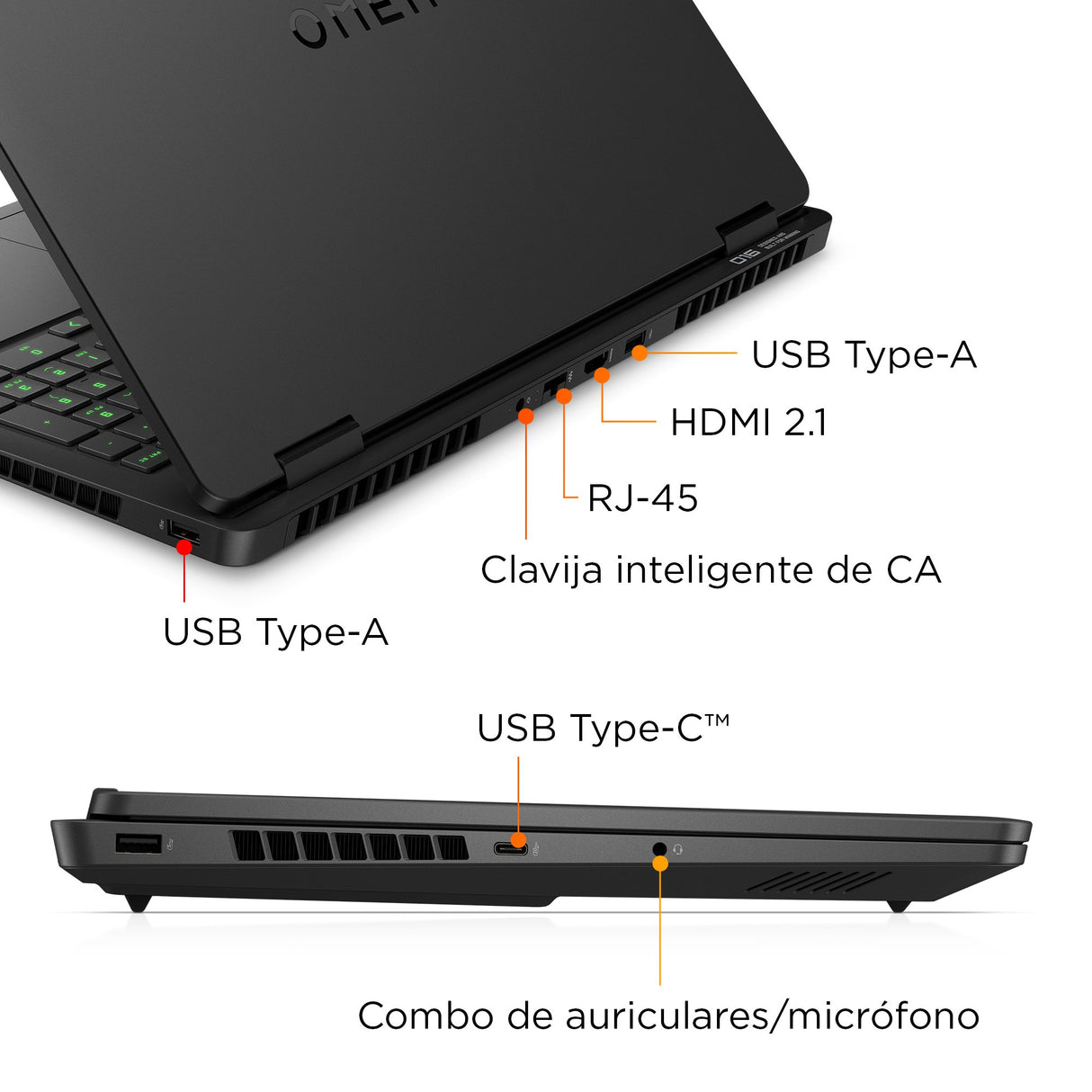 EAN 0199251388552 - HP OMEN Gaming 16-am0036ns Intel Core Ultra 7 255H Portátil 40,6 cm (16") 2K 32 GB DDR5-SDRAM 1 TB SSD NV imagen 5