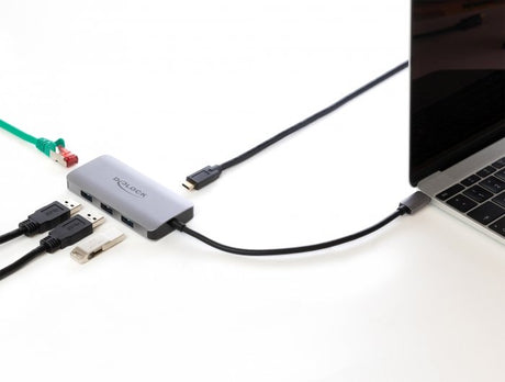 EAN 4043619632527 - DeLOCK 63252 base para portátil y replicador de puertos Alámbrico USB 3.2 Gen 1 (3.1 Gen 1) Type-C Gris imagen 3