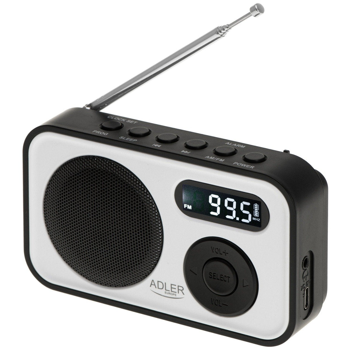 Adler Ad 1906 Digital Radio, Pll Am Fm, White Black