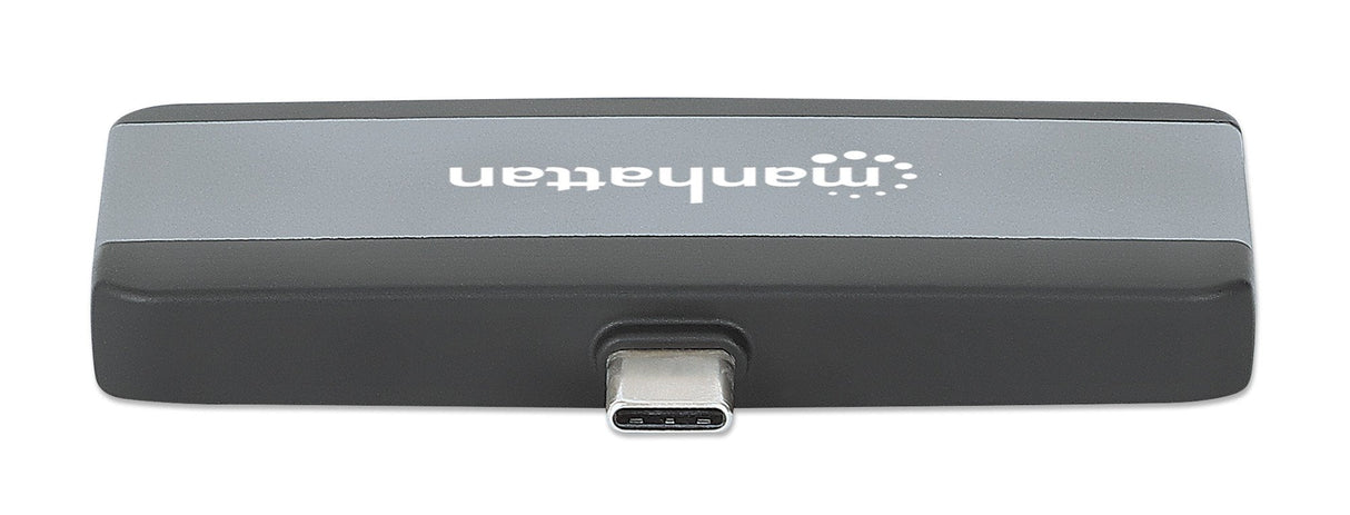 Manhattan 190404 Base Para Portátil Y Replicador De Puertos Alámbrico Usb 3.2 Gen 2 (3.1 Gen 2) Type-C Gris