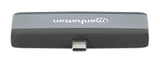 Manhattan 190404 Base Para Portátil Y Replicador De Puertos Alámbrico Usb 3.2 Gen 2 (3.1 Gen 2) Type-C Gris
