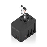 Aisens Adaptador Enchufe Universal Para Viaje Eu/Usa/Uk/Au Con Cargador Usb Gan, 2xusb-A (A1 Qc3.0), 3xusb-C (C1 Pd3.0) 35w, Negro