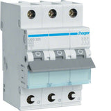 Hager Interruptor Magnetotérmico Mbs325 ** 3polos 6ka B-25a Quickconnect 3m
