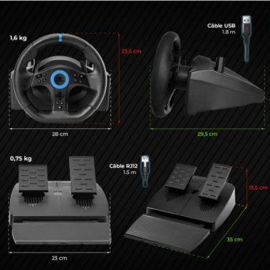 EAN 3700104441828 - Spirit of Gamer SOG-RWP5 mando y volante Negro, Azul USB Volante + Pedales Digital PlayStation 5, PlaySta imagen 5
