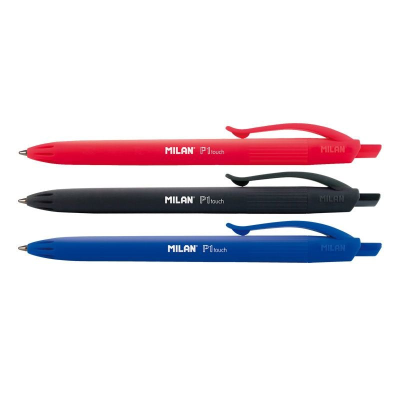EAN 8411574037842 - Milan BWM10254 Negro, Azul, Rojo Bolígrafo de punta retráctil con pulsador 4 pieza(s) imagen 1