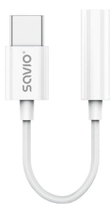 EAN 5901986047513 - Savio AK-52 cable de teléfono móvil Blanco 0,11 m USB C 3,5mm imagen 1