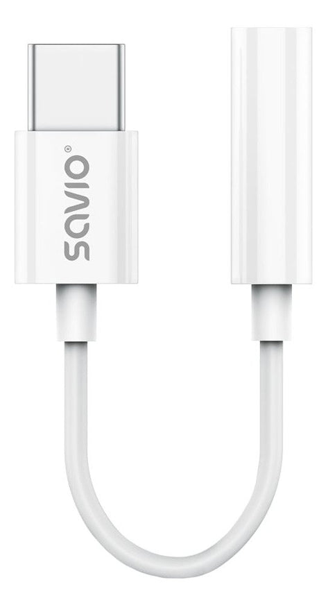 EAN 5901986047513 - Savio AK-52 cable de teléfono móvil Blanco 0,11 m USB C 3,5mm imagen 1