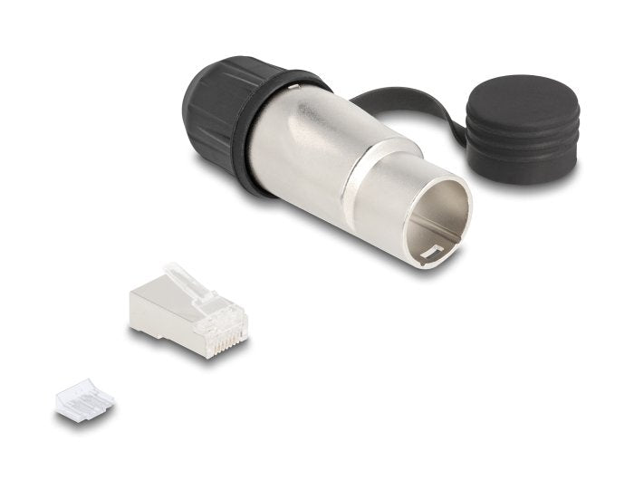 Delock 67056 Enchufe Modular Rj45 Cat.6a Con Acoplador De Paso Y Tapa Protectora