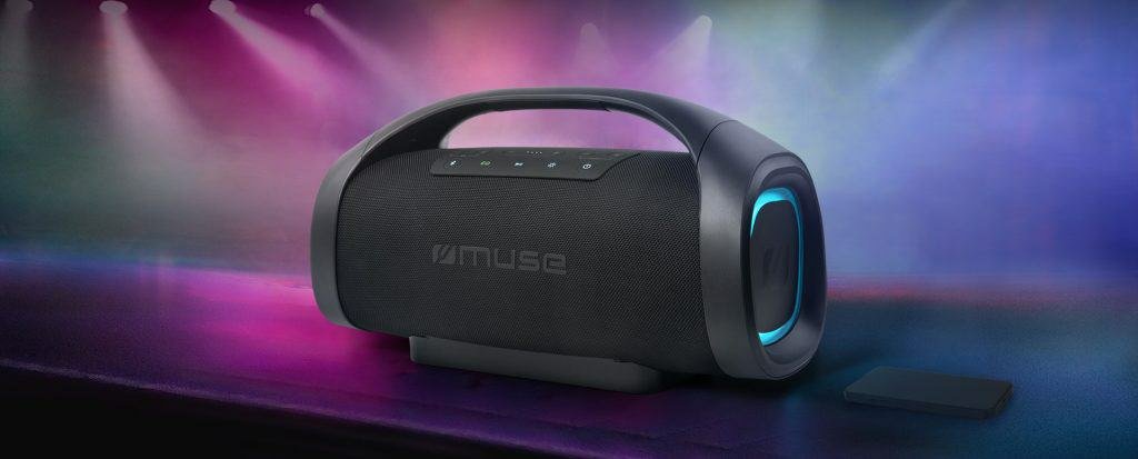 Altavoz  Muse  Portátil Bluetooth A Prueba De Salpicaduras, Negro