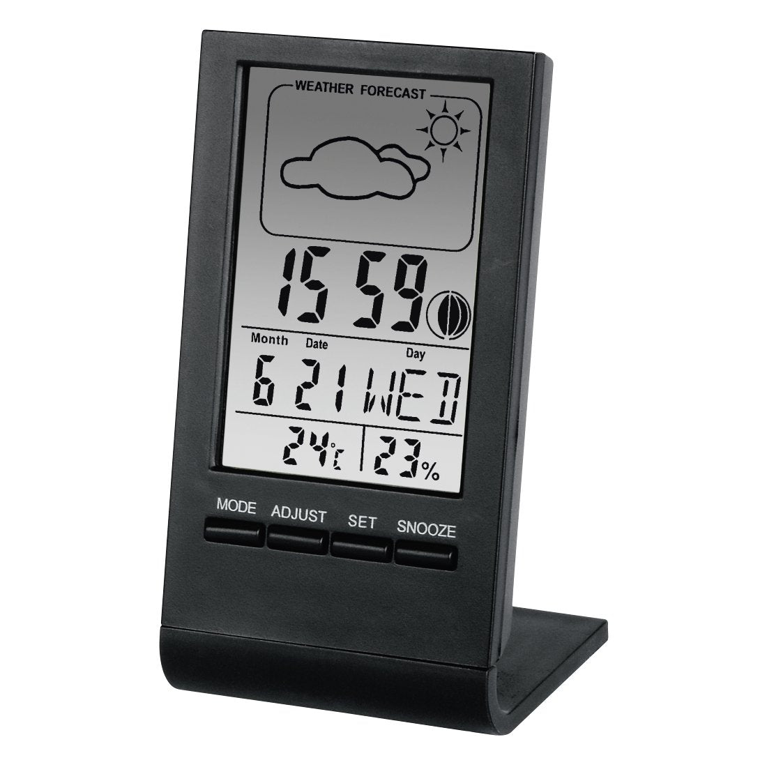 Hama Medidor De Temperatura Y Humedad Para Interior - Pantalla Digital - Reloj - Prevision Meteorologica -