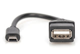 Cable Usb 2.0 Tipo Mini Usb A-H Otg 0.15m