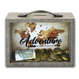 Zep Vida 6.5x21 Holz/Glas Spardose Rm1093 Caja De Dinero Gris Vidrio, Mdf, Metal, Madera