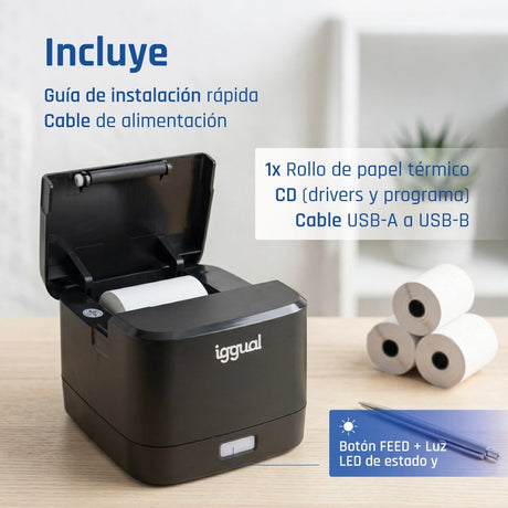 EAN 8435364318836 - iggual TP Easy 58 203 x 203 DPI Alámbrico Transferencia térmica Impresora de recibos imagen 15