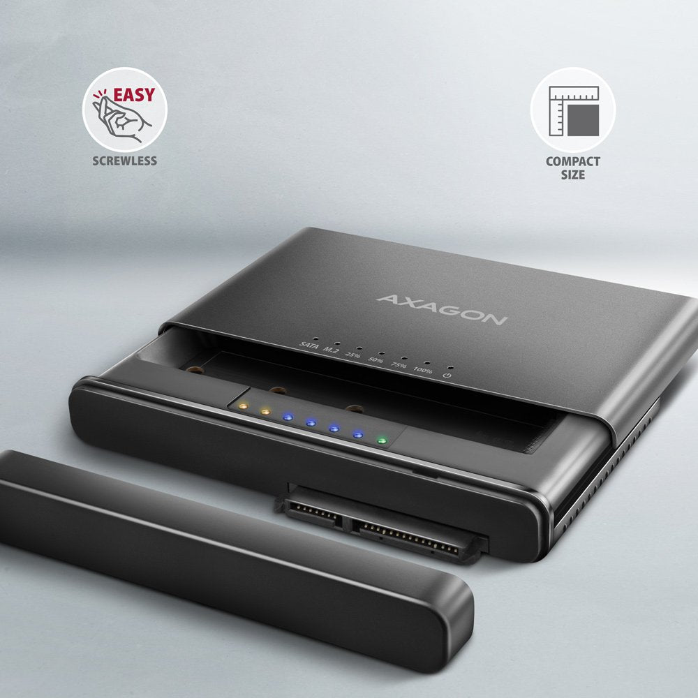 Axagon Adsa-Cc Usb-C 10gbps - Nvme M.2 Ssd & Sata 2.5"/3.5" Ssd/Hdd Clone Mamer 2