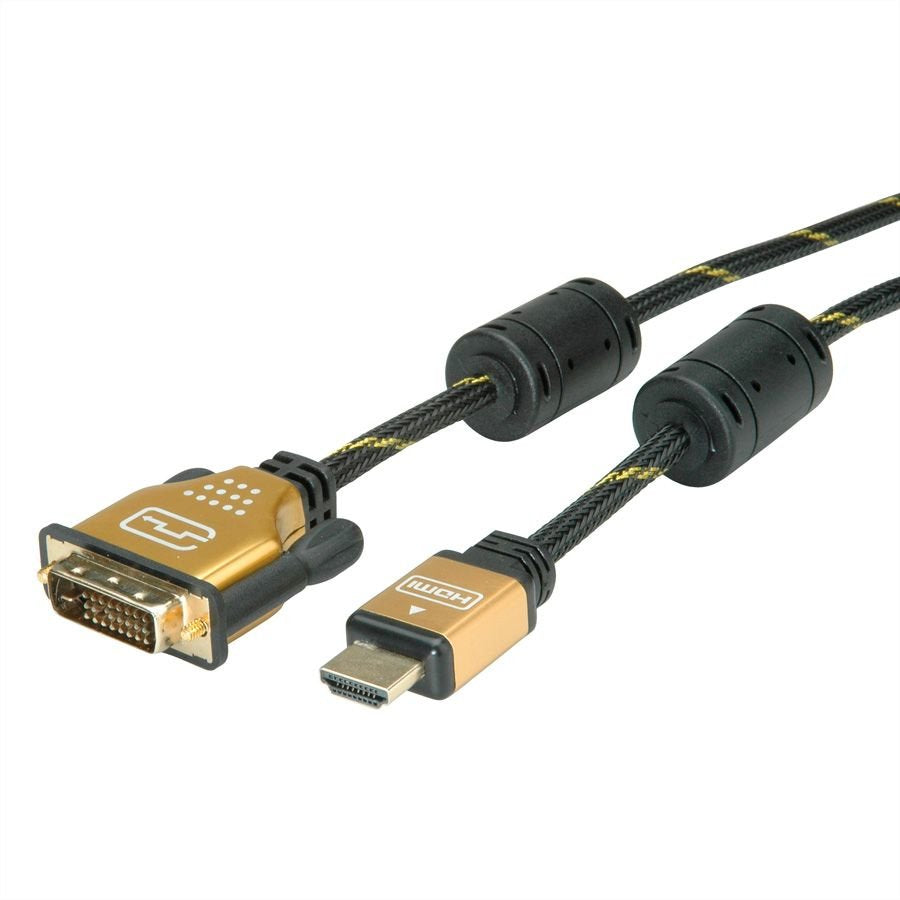 Cable Roline Gold Monitor Dvi (24+1) - Hdmi, St St, 5 M