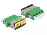 Lwl Kupplung Mit Laserschutzklappe Lc Quad Buchse Zu Lc Quad Buchse Singlemode Grün
