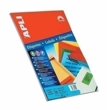 Apli Etiquetas Adhesivas 70x37mm Inkjet/Láser C/Rectos 24 X 20h Azul