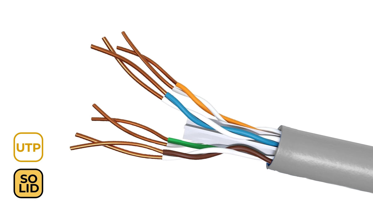 Bobina De Cable Rj45 Utp Phasak Phr 6302 Cat.6 305m Gris