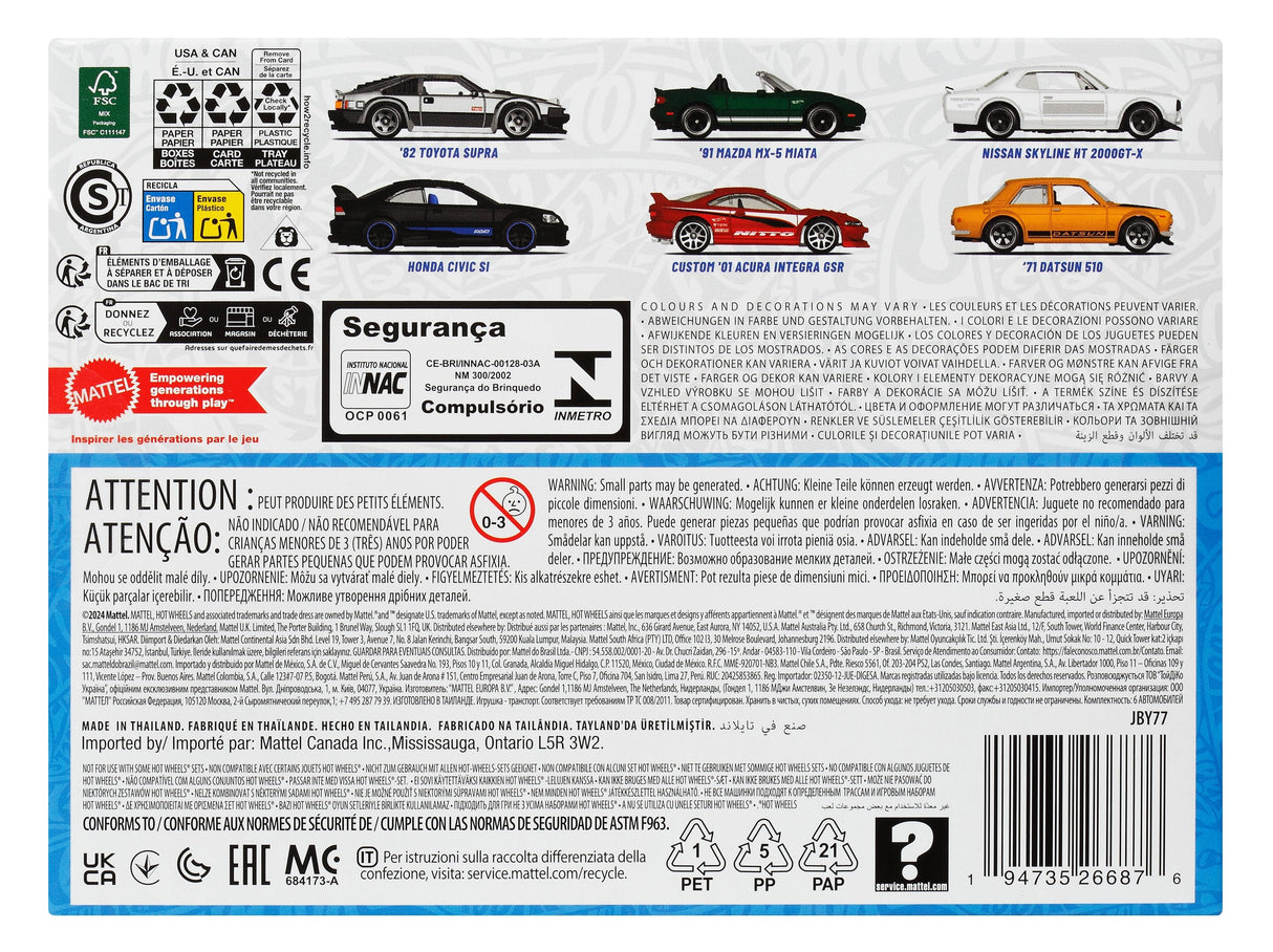 Hot Wheels Streets Of Japan Multipack, Vehículo De Juego Jby77