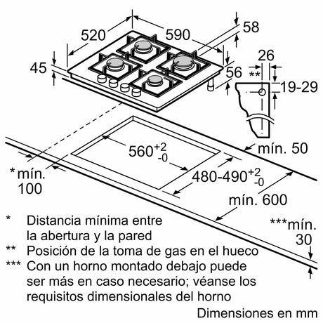 EAN 4242003966723 - Siemens iQ500 EP6A6PI10 hobs Negro Integrado 59 cm Encimera de gas 4 zona(s) imagen 9