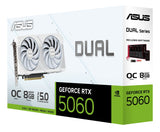 Graphics Card Asus Nvidia Geforce Rtx 5060 8 Gb Gddr7 128 Bit Pcie 5.0 16x Dual Slot Fansink Dual-Rtx5060-O8g-White