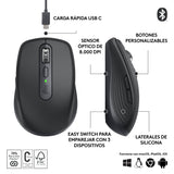 Logitech Mx Anywhere 3s Ratón Mano Derecha Rf Wireless + Bluetooth Laser 8000 Dpi