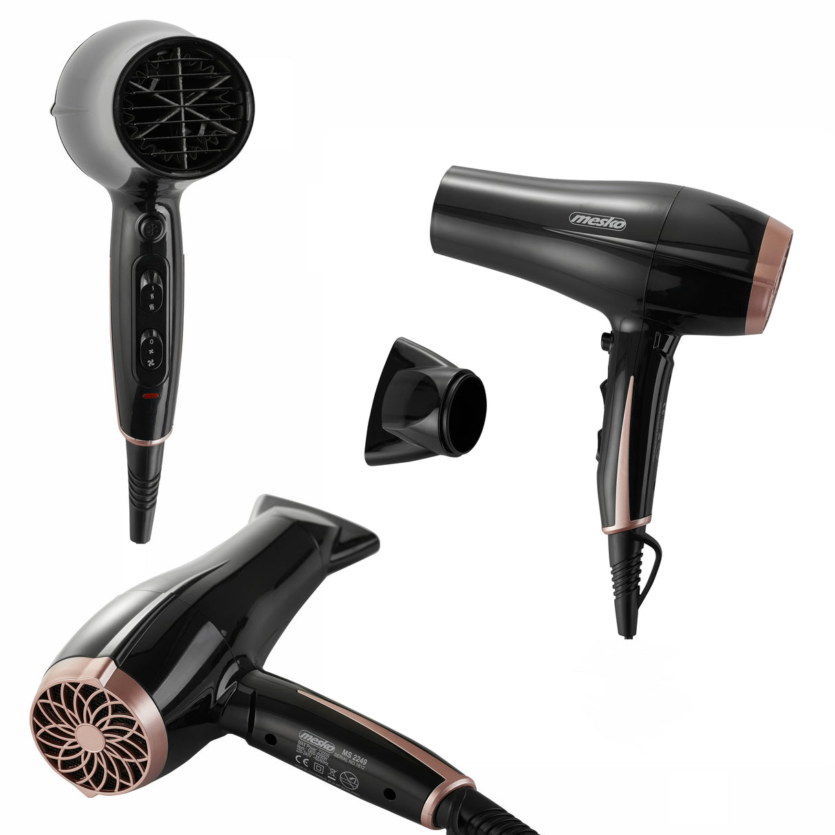 Secador De Pelo Mesko Ms 2249 2000 W, Negro Rosa