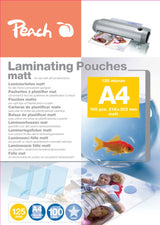 Estuches Para Plastificar Peach A4, 125 Mic, Mate, 100 Piezas.