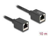 Delock Netzwerk Verlängerungscable Rj45 Kupplung Buchse Zu Rj45 Buchse Cat.6a S Ftp 10 M Schwarz