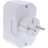 Inline® Power Adapter, Earthing Contact Plug A 4x Euro Socket, White